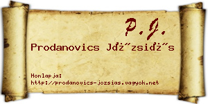 Prodanovics Józsiás névjegykártya